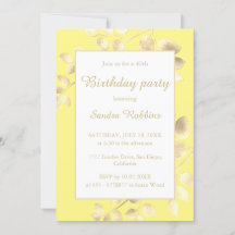 Elegante amarillo dorado deja invitación de cumple