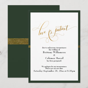 Elegante Amor es Paciente Tarjeta de Raya Verde y 