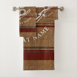 Elegante Ancla Burlap Nautical Boat Name Personali