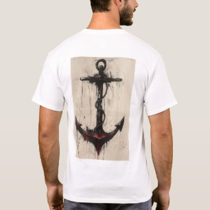 Elegante Anclaje Tattoo Diseño Camiseta