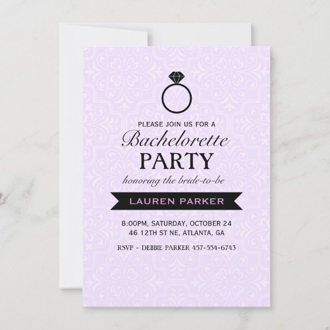 Elegante anillo con invitación a la Bachelorette m (Anverso)