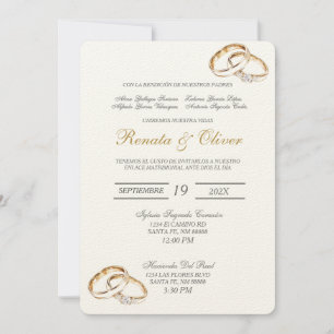 Elegante anillo de boda Invitación española