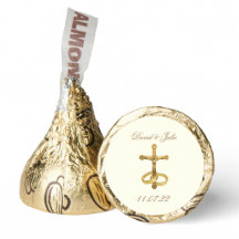 Elegante anillo de Bodas católicos religiosos de o