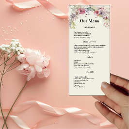 Elegante Anillo de flores Color del agua Menú de l