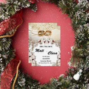 Elegante anillo de invitación a la boda floral