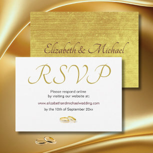 Elegante Anillo de Oro Boda RSVP