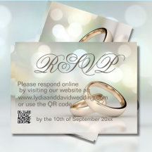 Elegante Anillo de Oro Foto Boda RSVP