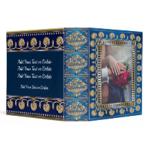 Elegante Antiguo Dorado y Azul - Ver Detrás