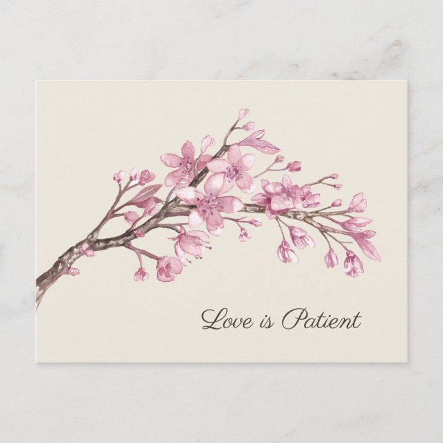 Elegante anuncio de aplazamiento de boda de flor d (Anverso)