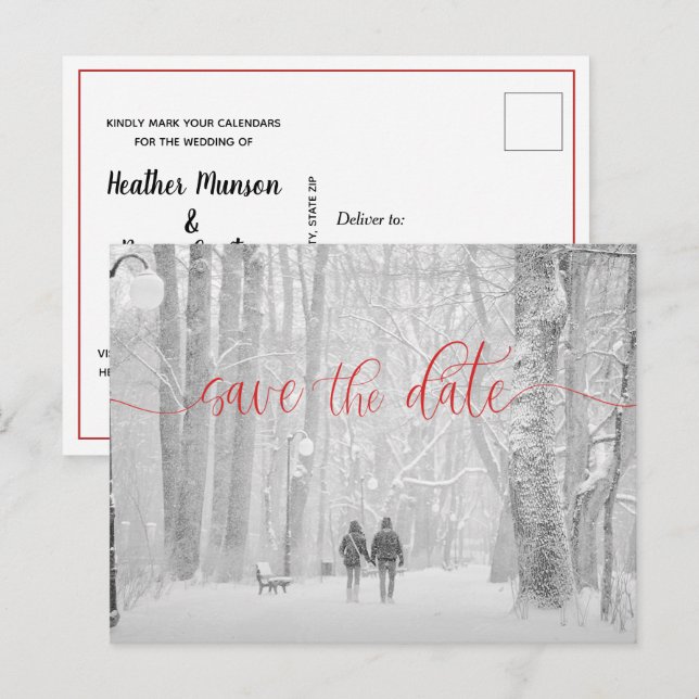Elegante anuncio de boda con foto moderna para gua (Anverso / Reverso)
