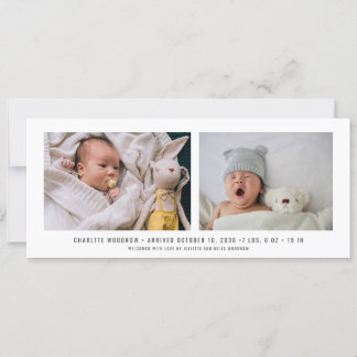 Elegante anuncio de nacimiento de Collage de fotos
