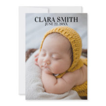 Elegante anuncio de nuevo bebé