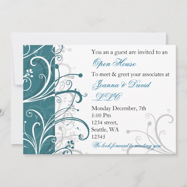 elegante aqua Corporate party Invitación (Anverso)