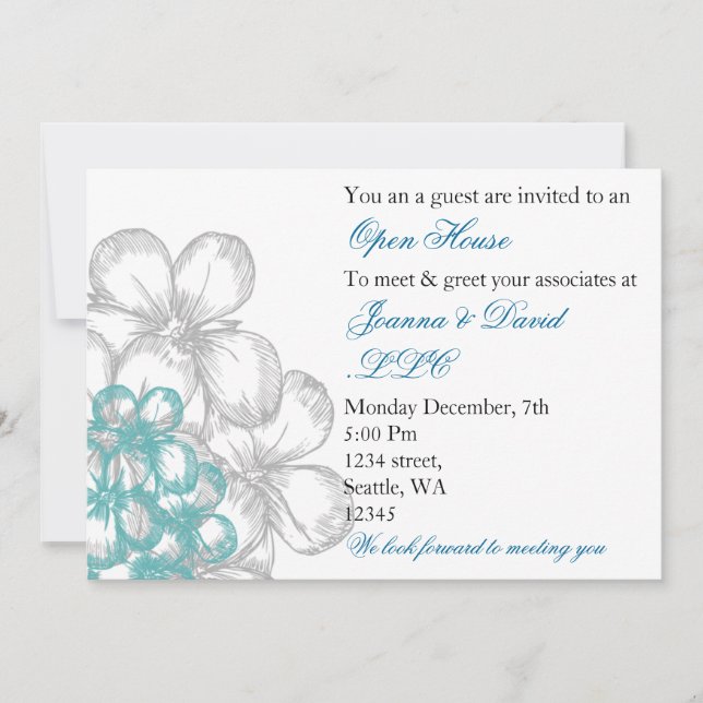 elegante aqua Corporate party Invitación (Anverso)