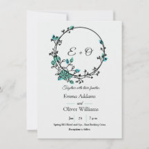 "Elegante Aqua & Invitación a la Boda con Temas Ve