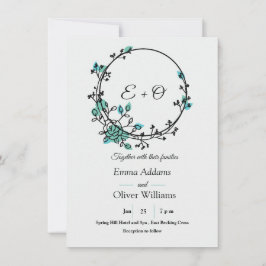 "Elegante Aqua & Invitación a la Boda con Temas Ve