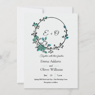 "Elegante Aqua & Invitación a la Boda con Temas Ve