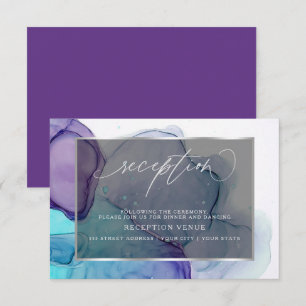 Elegante Aqua y Profunda Invitación a la Recepción