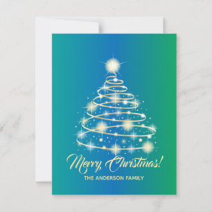 Elegante Árbol de Fiestas de Oro Feliz Navidad