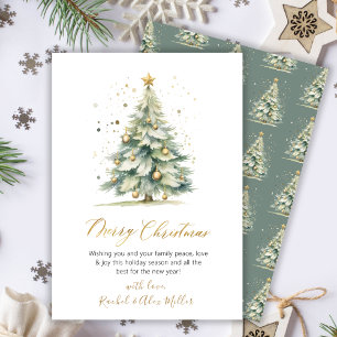 Elegante Árbol de guiones dorados Tarjetas de Navi