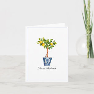 Elegante árbol de limón plegado Tarjeta de agradec