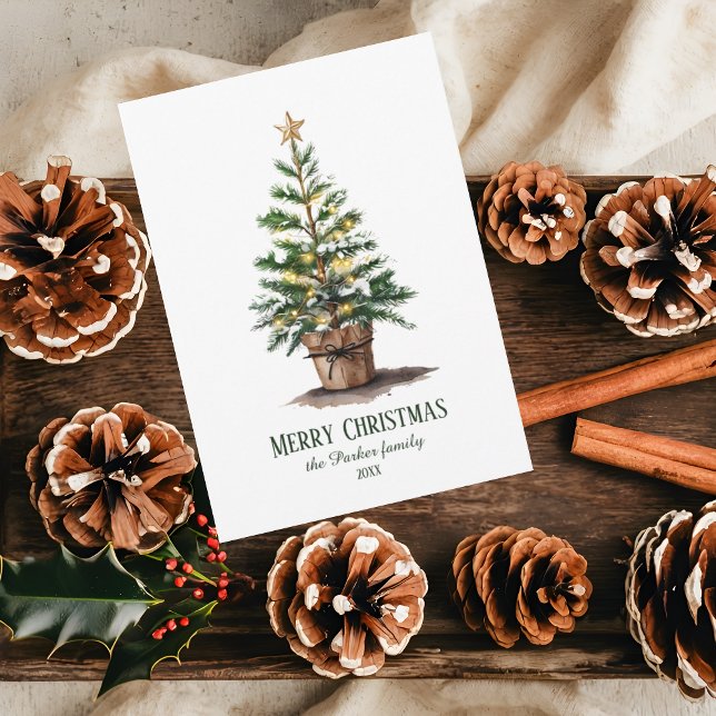 Elegante Árbol de Navidad acuarela no foto (Subido por el creador)