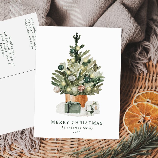 Elegante Árbol de Navidad acuarela no foto (Subido por el creador)