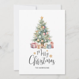 Elegante Árbol de Navidad acuarela y presentación