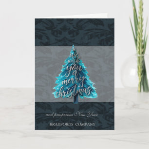 Elegante árbol de Navidad azul de plata negra, com