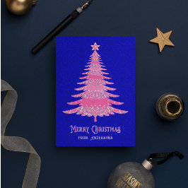Elegante árbol de Navidad azul rosa personalizado