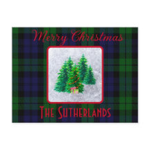 Elegante Árbol de Navidad Black Watch Tartan Holid