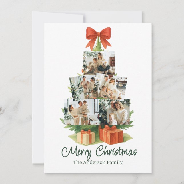 Elegante árbol de Navidad con arcos y presencias r (Anverso)