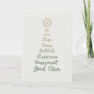 Elegante árbol de Navidad con escritura elegante