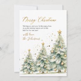 Elegante árbol de Navidad con guión dorado y acuar