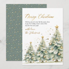 Elegante árbol de Navidad con guión dorado y acuar