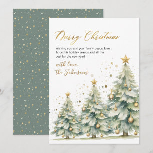 Elegante árbol de Navidad con guión dorado y acuar