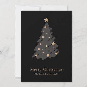 Elegante árbol de Navidad con guión negro gris oro