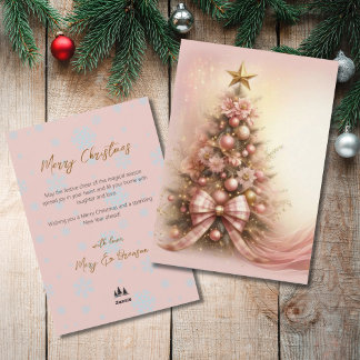 Elegante árbol de Navidad con letra script no foto