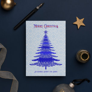 Elegante árbol de Navidad Copo de nieve azul perso
