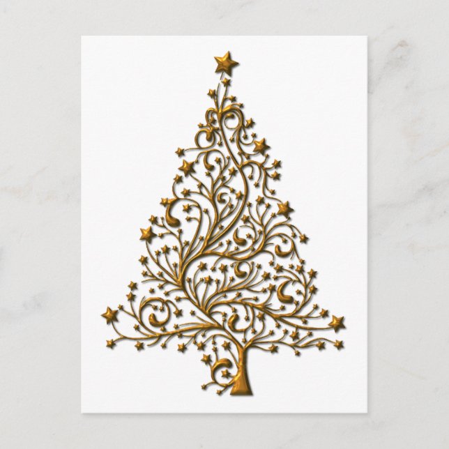 Elegante árbol de Navidad de oro (Anverso)