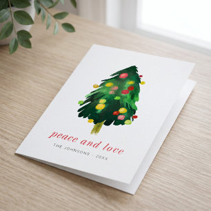 Elegante árbol de Navidad de pino en acuarela mode