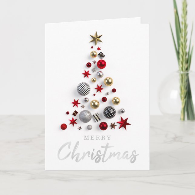 Elegante árbol de navidad de plata moderna (Anverso)