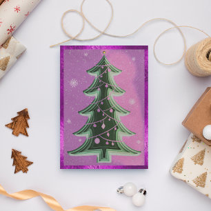 Elegante árbol de Navidad de purpurina recortado e