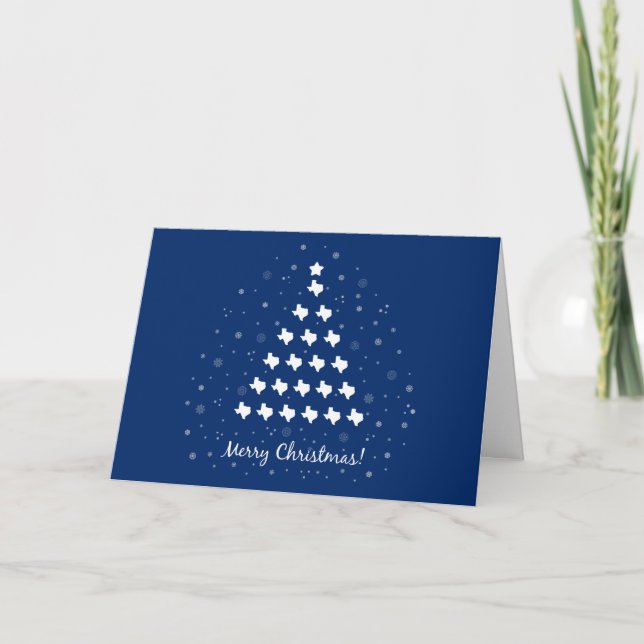 Elegante árbol de Navidad de Texas en azul (Anverso)