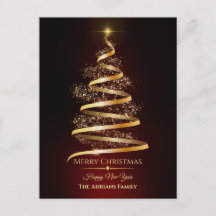 Elegante árbol de Navidad dorado con luz brillante