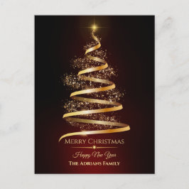 Elegante árbol de Navidad dorado con luz brillante