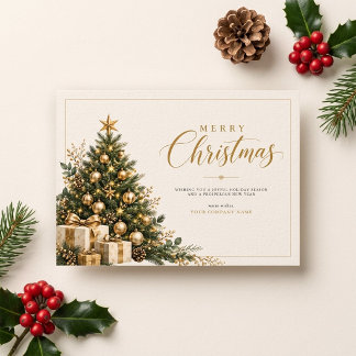 Elegante Árbol de Navidad Dorado de Negocios Festi