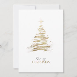 Elegante árbol de Navidad dorado dibujado a mano