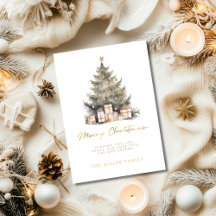 Elegante árbol de Navidad dorado minimalista
