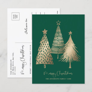 Elegante árbol de Navidad dorado no foto